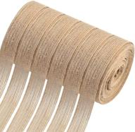 🎀 set of 6 rolls of natural burlap fabric ribbons - ideal for wedding diy crafts, decorative burlap fabric, gift wrapping, home decor - each roll measures 0.8 inch width and 32.8 feet length logo