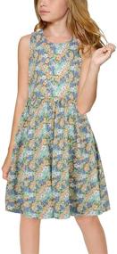 img 4 attached to GORLYA Cute Girl's Summer Casual Party A-line Midi Tank Dress: Perfect for 4-14T Kids with Pockets