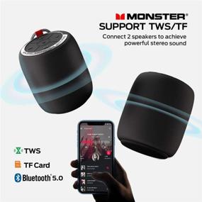 img 2 attached to 🔊 Monster Bluetooth Speaker - Superstar S110 Портативная колонка с функцией беспроводной связи Bluetooth 5.0, поддержка True Wireless Stereo, микрофон, портативная беспроводная колонка для дома или использования внутри помещения, более громкий стереозвук