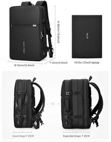 img 3 attached to 🎒 Mark Ryden YKK Zipper Travel Backpack: Expandable Carry-On Flight Bag for Men - Fits 17.3" Laptop, 23/40L Capacity