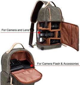 img 2 attached to 📷 Водоотталкивающая камерная сумка S-ZONE: идеальный чехол-ранец для DSLR-камер, объективов и рюкзак для фотоаппарата на грудь для Canon/Nikon/Sony.
