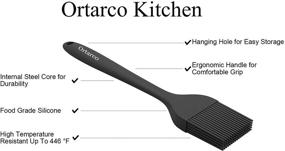 img 3 attached to 🍳 Ortarco Silicone Pastry brush- Heat Resistant Basting Brush for Baking, Cooking, BBQ, Grill - Food Brush for Spreading Oil, Butter, Sauce - Pack of 2