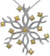 natural citrine sterling snowflake necklace logo