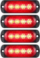 pack of 4 aluminum housing red led trailer clearance marker light logo