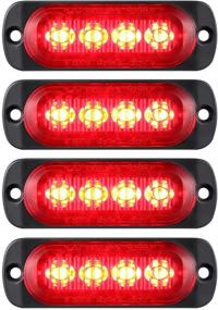 img 4 attached to Pack Of 4 Aluminum Housing Red LED Trailer Clearance Marker Light