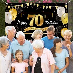 img 2 attached to 🎉 70th Birthday Decoration Backdrop: Celebrate 70 Years with a Cheers to Happiness for Men, Women, and Anniversaries