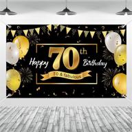 🎉 70th birthday decoration backdrop: celebrate 70 years with a cheers to happiness for men, women, and anniversaries логотип