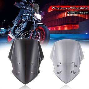 img 3 attached to 🏍️ Лобовое стекло Lorababer для мотоцикла Yamaha MT FZ 07 (2018-2020) - задымленная лобовая панель с кронштейном для установки и защитой