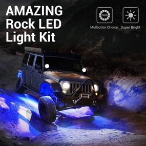 img 3 attached to 🌈 MICTUNING RGB Rock Lights - RF Управление с пульта ДУ, мультицветный неоновый комплект подсветки под нижним днищем LED (4 Подсветки)