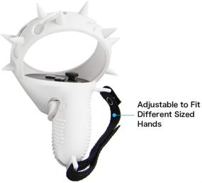 img 2 attached to VRbrother Controller Grip Cover for Oculus Quest 2 - Adjustable Hand Strap with Wrist Knuckle Strap, Impact Protection Design, VR Accessories - White