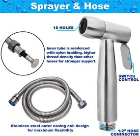 img 3 attached to H.E Home Bidet Sprayer for Toilet: Easy Install, Leak Proof Hose, Complete Jet Spray Kit, High Pressure Toilet Sprayer - Perfect for Cloth Diapers!