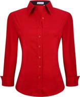 👚 regular fit stretch work shirt for women - alex vando long sleeve dress shirts логотип