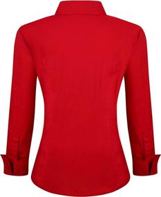 img 3 attached to 👚 Regular Fit Stretch Work Shirt for Women - Alex Vando Long Sleeve Dress Shirts