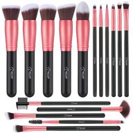 🌹 bestope pro premium synthetic makeup brushes kit, 16 piece set with face powder, blending, foundation, blush, concealers, eye shadows - rosegold (hz124g) logo