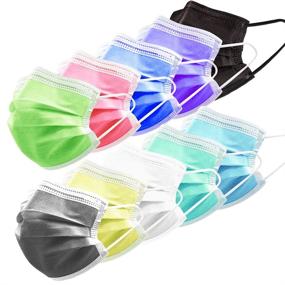 img 4 attached to 😷 HIWUP 100 Pack Colorful Disposable Face Masks for Adults and Teens - Soft Skin Box Face Mask with Adjustable 3-Layer Design