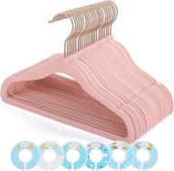 👶 smartor 50-pack pink velvet baby hangers with dividers - organize baby, newborn & toddler clothes effortlessly logo