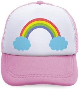 img 4 attached to Trucker Cute Rainbow Polyester Adjustable Boys' Accessories in Hats & Caps