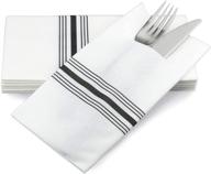 🍽️ black bistro simulinen disposable dinner napkins - cloth-like, linen-feel with discreet pocket for flatware - absorbent, durable, and large 17"x17" - ideal for weddings, rehearsal dinners, parties - box of 75 logo