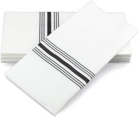 img 2 attached to 🍽️ Black Bistro Simulinen Disposable Dinner Napkins - Cloth-Like, Linen-Feel with Discreet Pocket for Flatware - Absorbent, Durable, and Large 17"x17" - Ideal for Weddings, Rehearsal Dinners, Parties - Box of 75