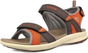 img 4 attached to 🏞️ GRITION Women's Hiking Athletic Sandals: Adjustable Flat Sandals for Walking, Outdoor Activities, and Water Sports in Summer