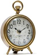 🕰️ nikky home vintage distressed gold pocket watch table clock: antique metal décor for living room shelf & desktop logo