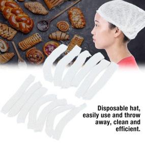 img 3 attached to 100-Pack of White 21-Inch Disposable Nonwoven Bouffant Caps 🎩 Hair Nets for Hospitals, Salons, Spas, Catering, and Dust-Free Workspaces