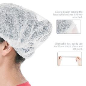 img 2 attached to 100-Pack of White 21-Inch Disposable Nonwoven Bouffant Caps 🎩 Hair Nets for Hospitals, Salons, Spas, Catering, and Dust-Free Workspaces