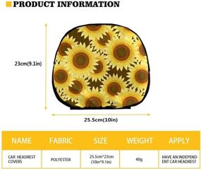 img 3 attached to 🌼 Улучшите вашу поездку с набором веселых и ярких автомобильных аксессуаров с принтом Crazy Daisy от BIGCARJOB - накидка на руль, накидка на подголовник, брелок, подстаканник, накладки на ремень безопасности (набор из 9)