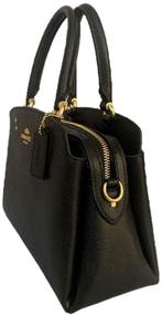 img 2 attached to 👜 Coach Crossgrain Leather Mini Lille Carryall Satchel - Black: Small and Stylish