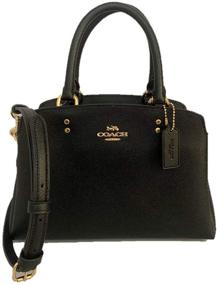 img 4 attached to 👜 Coach Crossgrain Leather Mini Lille Carryall Satchel - Black: Small and Stylish