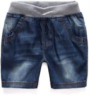 👖 boys pull-on denim jeans washed shorts by mallimoda logo