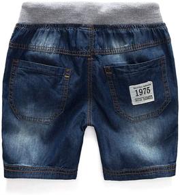 img 3 attached to 👖 Boys Pull-On Denim Jeans Washed Shorts by Mallimoda