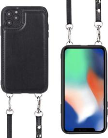 img 2 attached to 👜 Stylish Crossbody Wallet Case for iPhone 12 Pro Max[6.7", 2020 Release] - Black PU Leather, Card Holder & Fashionable Design