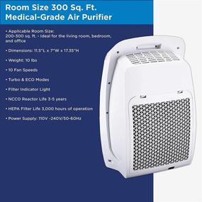 img 2 attached to 🌬️ Westinghouse 1701 HEPA Air Purifier with NCCO Technology: Medical Grade, Kills Bacteria & Viruses, Filters Dust, Pet Dander, Odor, Allergies, Smoke – Ideal for Medium to Large Rooms, Office, Kitchen, Bedroom