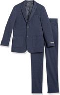 👔 stylish and sleek: isaac mizrahi slim fit boy's 2pc houndstooth suit logo
