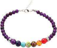 🧘 yoga gift: 7 chakra anklet bracelet - boho jewelry, amethyst healing, meditation balance, energy healing logo