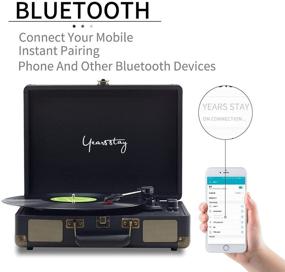 img 3 attached to 🎵 Винтажный бронзовый плеер для виниловых пластинок с Bluetooth и встроенными динамиками - Портативный чемоданчик с проигрывателем на 3 скорости