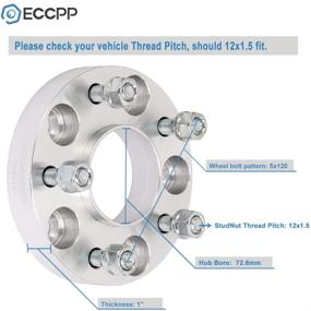 img 3 attached to ECCPP 4X 25мм 1-дюймовые колесные дистанционные кольца с центрированием по втулке 5x120мм 5 отверстий 72.6 - Идеально подходит для BMW с удлиненными болтами 12x1.5 - Совместимо с E82 E88 E90 E91 E92 E93 E38 E31 E60 E61.