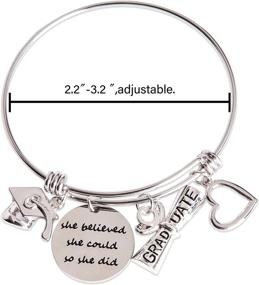 img 1 attached to Stainless Steel Graduation Gift Bangle Bracelet 2021 - Celebrate Academic Achievements with Congrats Grad Jewelry