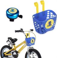 🚲 mini-factory kid's bike basket and bell combo set for boys - charming cartoon fire truck/dinosaur design handlebar basket with safe cycling ring horn logo