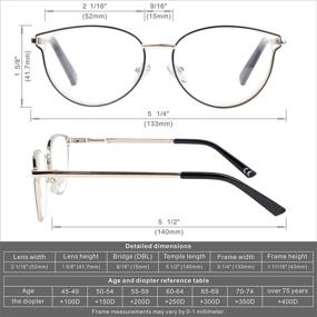 img 2 attached to 👓 CARA Women's Blue Light Blocking Progressive Multifocus Reading Glasses: Metal Frame, Spring Hinges