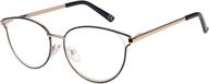 👓 cara women's blue light blocking progressive multifocus reading glasses: metal frame, spring hinges logo