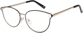 img 4 attached to 👓 CARA Women's Blue Light Blocking Progressive Multifocus Reading Glasses: Metal Frame, Spring Hinges