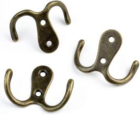 img 2 attached to Hoveox 20 Pcs Double Prong Robe Hook: Versatile Rustic Utility Hooks 🧷 with Screws and Screwdriver - Ideal for Towels, Hats, Clothes, and Jewelry (Bronze Finish)