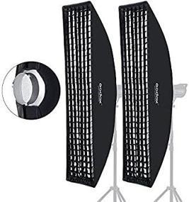 img 2 attached to 📸 Godox 35x160cm Beehive Honeycomb Grid Strip Softbox Bowens Mount (2pcs) - Professional Studio Flash Accessory