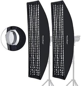 img 4 attached to 📸 Godox 35x160cm Beehive Honeycomb Grid Strip Softbox Bowens Mount (2pcs) - Professional Studio Flash Accessory