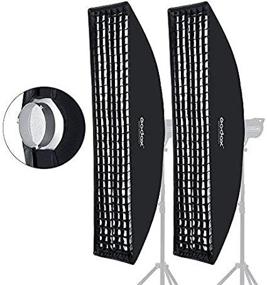 img 3 attached to 📸 Godox 35x160cm Beehive Honeycomb Grid Strip Softbox Bowens Mount (2pcs) - Professional Studio Flash Accessory