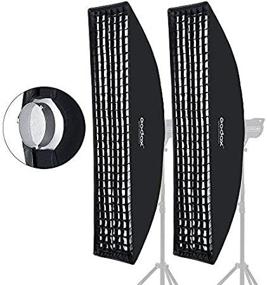 img 1 attached to 📸 Godox 35x160cm Beehive Honeycomb Grid Strip Softbox Bowens Mount (2pcs) - Professional Studio Flash Accessory