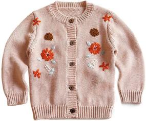 img 4 attached to 👶 Adorable Baby Girl Thin Sweater: Solid White Pink Cardigans for Toddler 0-3 Years by Simplee kids