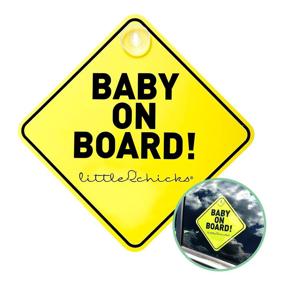 img 4 attached to 🐥 Little Chicks Baby on Board Car Sign Decal - Weather Resistant, High Visibility Child Safety Warning Sticker with Suction Cups - Bright Yellow Color for Enhanced Awareness - Model CK094